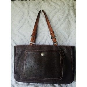 Coach Vintage Chelsea Leather Handbag Shoulder Bag ( 8E97 ) Brown pebbled VVGC